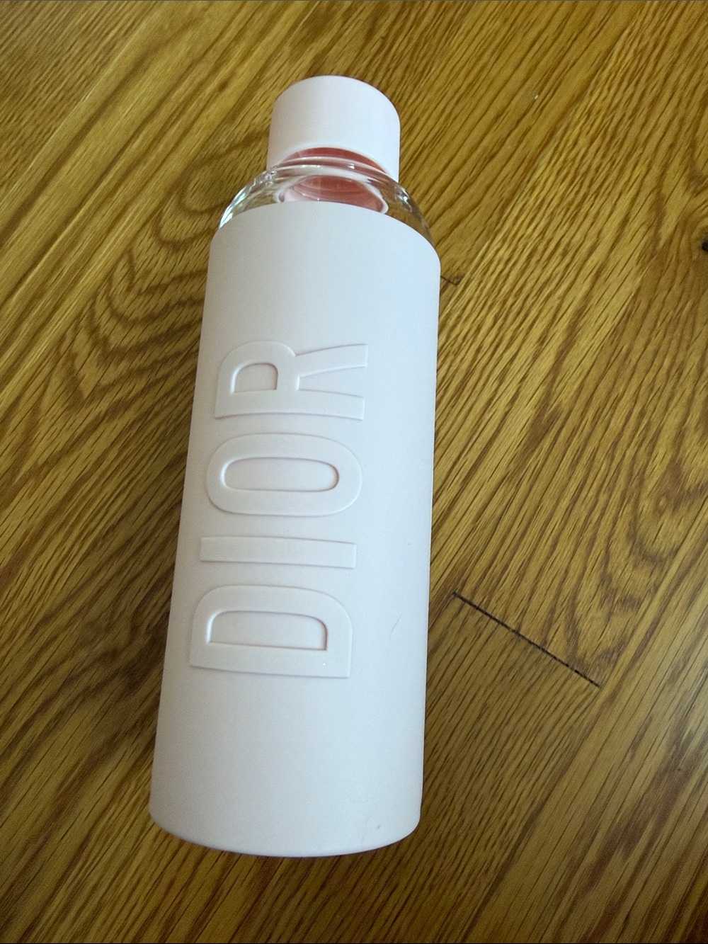 Dior Water Bottle with Pink Accent